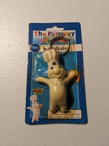 1996 Pillsbury Doughboy Poppin Poke My Tummy Keychain In The Packaging NOS - Picture 1 of 3