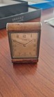 Vintage 1940s Cyma AMIC Swiss Made Travel Alarm Clock with Leather Case