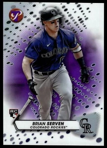 2023 Topps Incontaminato BRIAN SERVEN RIFRATTORE VIOLA 8/99 ROCKIES RC #195 - Foto 1 di 2