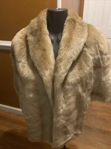 Vtg. Beige Mink Fur Stole Wrap - Picture 1 of 5