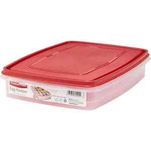 Egg Keeper Food Storage Container, Clear/Red, 1 Count - Picture 1 of 7