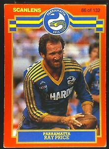 1986 #86 Ray Price Parramatta Eels Scanlens rugby league NRL card