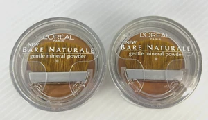 (2) L'OREAL BARE NATURALE Gentle Mineral Powder #420 SUN BEIGE *RARE MADE IN USA - Picture 1 of 4