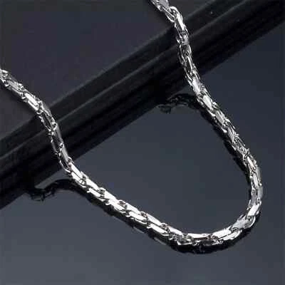 Collar de cadena de platino puro 950 para hombre Suerte 2 mm cuerda torcida sólida 16,5 g/19,6 pulgadas Foto 1 de 4