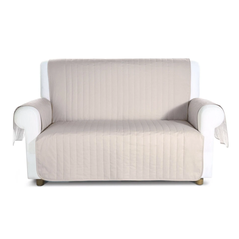 Copridivano salvadivano trapuntato Caleffi Bicolor sabbia - Immagine 1 di 1