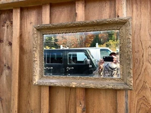 RARE Antique Gilt Gold Wood Framed 3/4 Bevel Mirror 30” By 20” - Picture 1 of 8