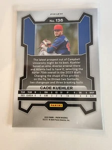 Cade Kuehler 2024 Panini Prizm Baseball #136 Atlanta Braves Baseball Card - Picture 1 of 2