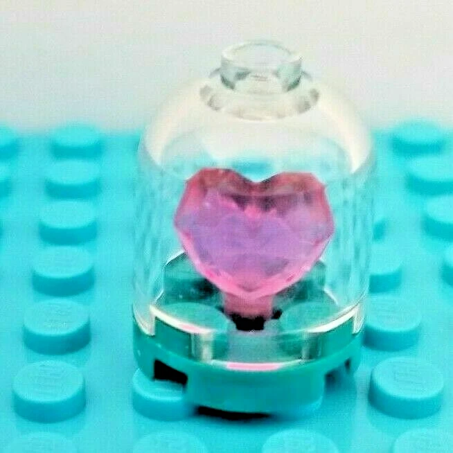 LEGO Glass HEART Pink Under Dome Love Container Valentines Wedding BFF Gift - Image 1 of 1