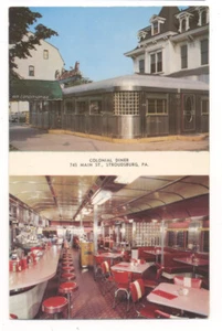 Postal de carretera de los años 50 Colonial Diner - Stroudsburg PA - - Imagen 1 de 2