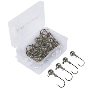 20/50pcs Lead Jig Heads Barbed Hook 1g - 20g Jigs for Soft Plastic Lures - Picture 1 of 6
