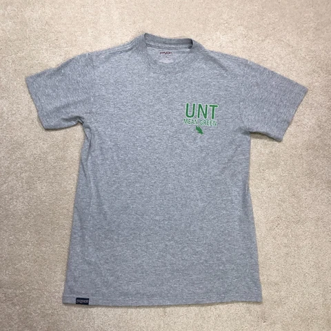 University of North Texas UNT T Shirt Mens Small Gray Double Sided Cover