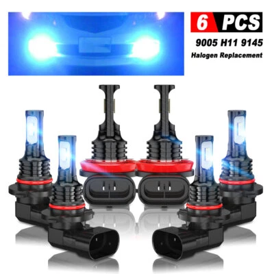 For Lexus IS250 IS350 2006 - 2010 6pc 8000K LED Headlights + Fog Light Bulbs Kit - Image 1 of 4