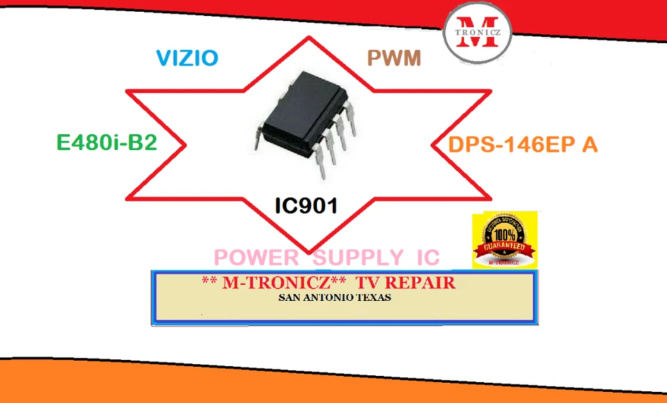 CHIP VIZIO IC PARA FUENTE DE ALIMENTACIÓN E480i-B2 DPS-146EP A PWM IC Loc.  IC901 Foto 1 de 1