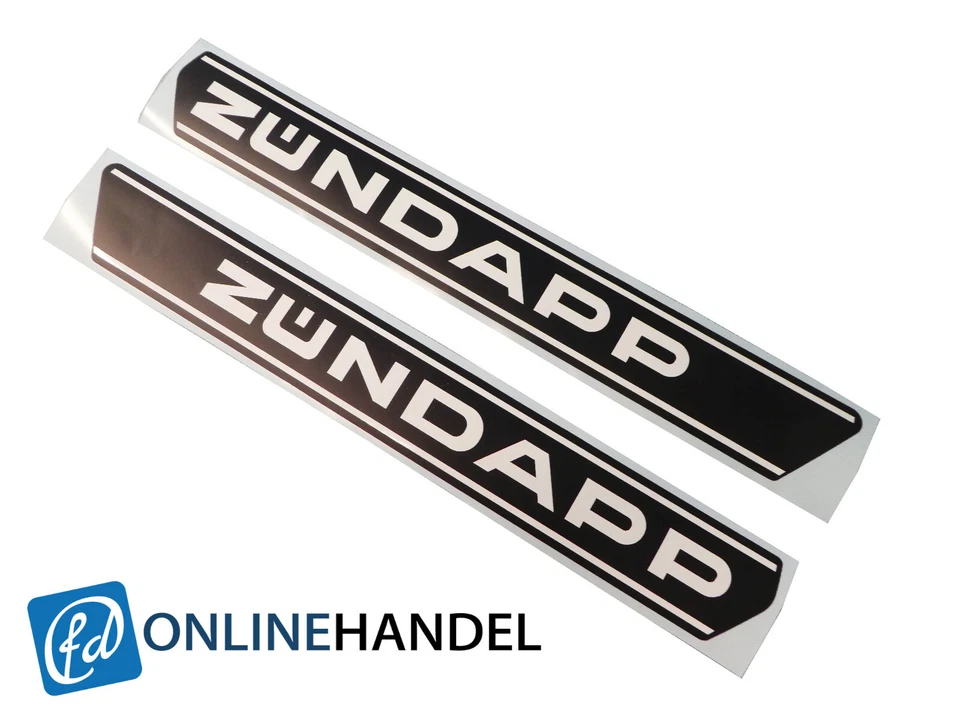 Zündapp Tank Schriftzug Aufkleber Dekor C50 GTS50 Typ 517 Bj.75 schwarz weiß NEU - Bild 1 von 1