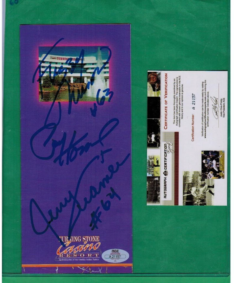 FUZZY THURSTON PAUL HORNUNG JERRY KRAMER AUTO ACE CERTIFIED  - Image 1 of 1