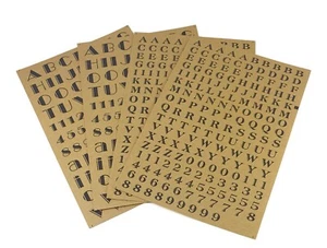 Black Mini Craft Letters & Numbers 4 Sheets Self Adhesive Letters 4mm to 14mm - Picture 1 of 7