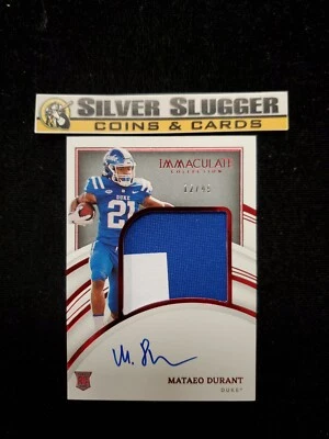 2022 Mataeo Durant Immaculate Collegiate Jersey Patch Auto Ruby Red /49 RC - Image 1 of 2