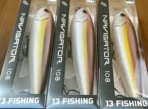 3 13 Fishing Navigator 108 N108-18 Pencil Topwater Lures REGURGITATED SHAD - Picture 1 of 5
