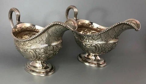 George III Silver Sauce Boats Daniel Smith London 1774 907g GZX Cover