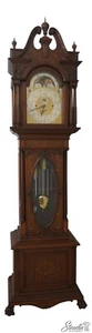 F64699EC: ELLIOT 9 Tube Highly Inlaid & Carved Mahogany Grandfather Clock - Picture 1 of 23