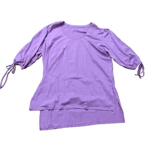 NUEVA Camisa Túnica Roaman Para Mujer Talla 14/16M Cuello Redondo Manga Corbata 3/4 Púrpura - Imagen 1 de 7