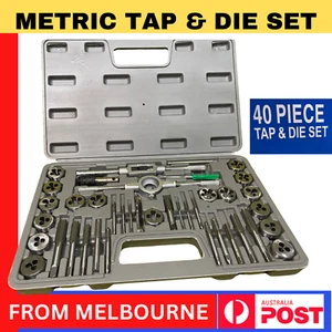40Pcs Screw Screwdriver Thread Tap and Die Set Wrench Hand Drill Tool Kit Metric - Picture 1 of 7