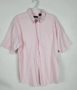 Van Heusen - Men's Short Sleeve Button Up Collared Shirt - Size XLT - Pink - Picture 1 of 6