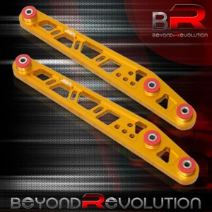 For 1996-2000 Civic EK EM EJ Gold Rear Lower Suspension Control Arm Red Bushings - Picture 1 of 3