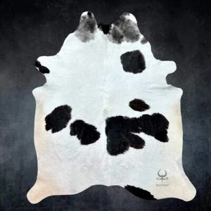 Extra Large Black and White Cowhide Rug Size 5.10x7.8 ft---4855 - Picture 1 of 4