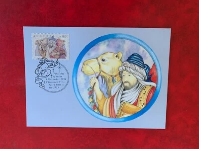 AUSTRÁLIA 1991 MAXI CARTÃO FDI NATAL MAGOS HOMEM SÁBIO CAMELO MASCULINO - Imagem 1 de 2