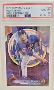 2023 Bowman’s Best Kodai Senga Purple Refractor RC /250 New York Mets #50 PSA10 - Picture 1 of 2