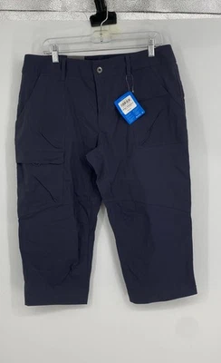 Pantalones capri elásticos Columbia para mujer azul marino Omni-Shield Silver Ridge talla 16 Foto 1 de 4