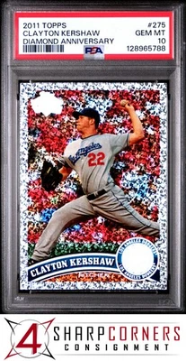 2011 TOPPS DIAMOND ANNIVERSARY #275 CLAYTON KERSHAW PSA 10 - Image 1 of 3