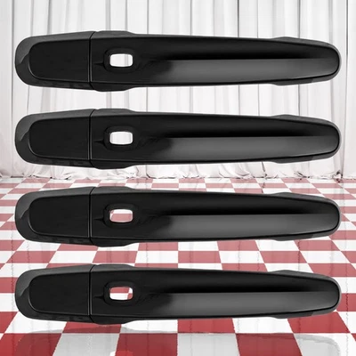 Комплект из 4 глянцевых черных чехлов на дверные ручки со смарт-ключом для GMC Acadia 2017-2019 годов выпуска - Изображение 1 из 3