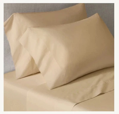 Restauración Hardware ITALIANO ULTRA SUAVE SATÉN REINA JUEGO DE SÁBANAS TRIGO Foto 1 de 4