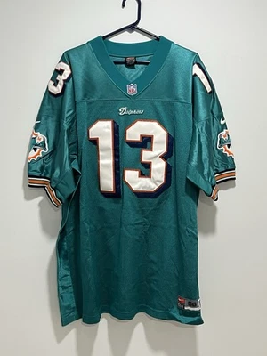 Camiseta de fútbol americano auténtica de los Miami Dolphins #13 Marino para hombre talla 56 2XL XXL Nike cosida Foto 1 de 4