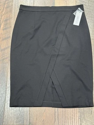 Women's Jennifer Lopez Crossover Midi Black Pencil Skirt Size 18 - NWT - Image 1 of 4