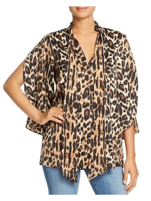 KENNETH COLE Нью-Йорк женщин бежевый животных печать раздельный туника Топ S - Изображение 1 из 4