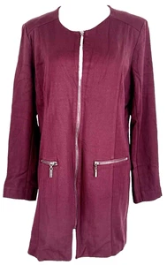 CATO Womens Size XL Blazer Jacket Red Long Sleeve Lined Full Zip Classic - Picture 1 of 10