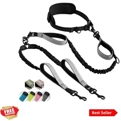 Correa doble manos libres para perro - Correa doble para razas medianas y grandes - Plomo para... Foto 1 de 4