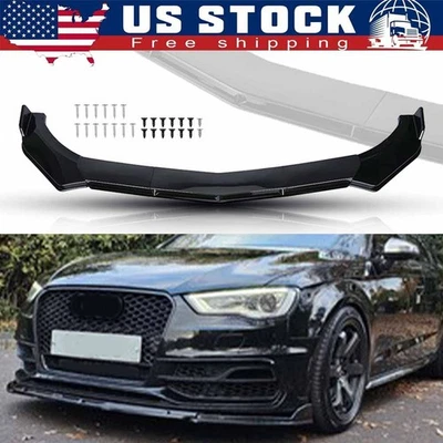 For Audi A4 A5 A6 A7 Front Bumper Lip Splitter Spoiler Boby Kit Gloss Black BE Foto 1 de 4