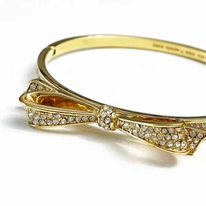 Kate Spade Skinny Mini Pave Gold Bow Bracelet - Picture 1 of 7