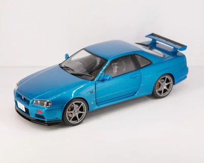 Solido 1/18 1999 Nissan Skyline GT-R R34 bayside blue excellent condition w box - Image 1 of 4