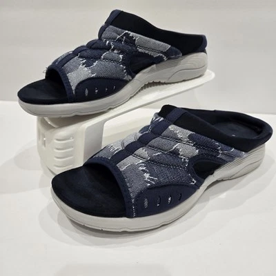 Женские босоножки Easy Spirit Traciee размер 8,5 широкие синие Mule горки с открытым носком - Изображение 1 из 4