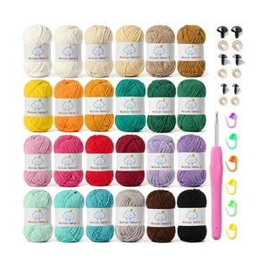 24 Pack Fluffy Chenille Yarn for Crocheting, Baby Yarn for Crocheting Soft, 3... - Picture 1 of 7