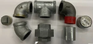 Accesorios de tubería galvanizados maleables surtidos de 150 lb de 1-1/4” - Imagen 1 de 9