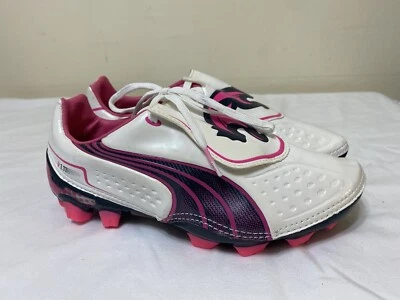 Puma V1.11 i FG Jr Boys Soccer Boots Firm Ground Black Pink Men’s Size 5 Wmn 6.5 - Image 1 of 4