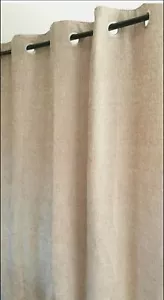 Next SINGLE Natural Heavyweight Chenille Lined Eyelet Curtain 168x183 cm(66x72") - Picture 1 of 6