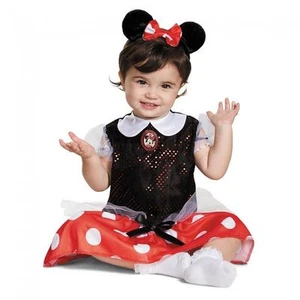 Girls Minnie Mouse Costume Fancy Dress Red Disney Child Infant 12-18 Month Kids - Picture 1 of 1