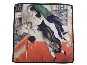 NUEVO Pañuelo de Bolsillo de Seda Battisti Napoli 17" Chagall El Cumpleaños - Imagen 1 de 7